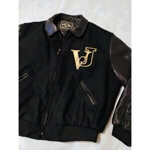 The Original HOLLOWAY Varsity Jacket Size XL Letterman Leather Wool Quilted